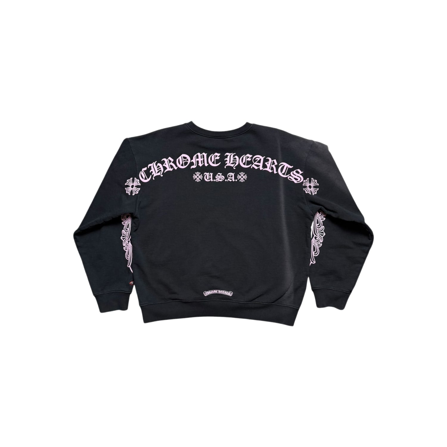 Chrome Hearts Matty Boy Shoulder Logo Crewneck Black/Pink