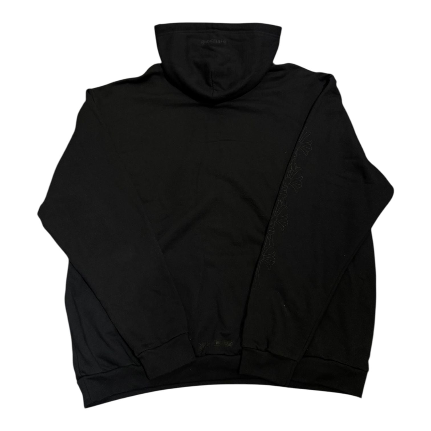 Chrome Hearts Miami Exclusive Cemetery Vertical Logo Hoodie Black