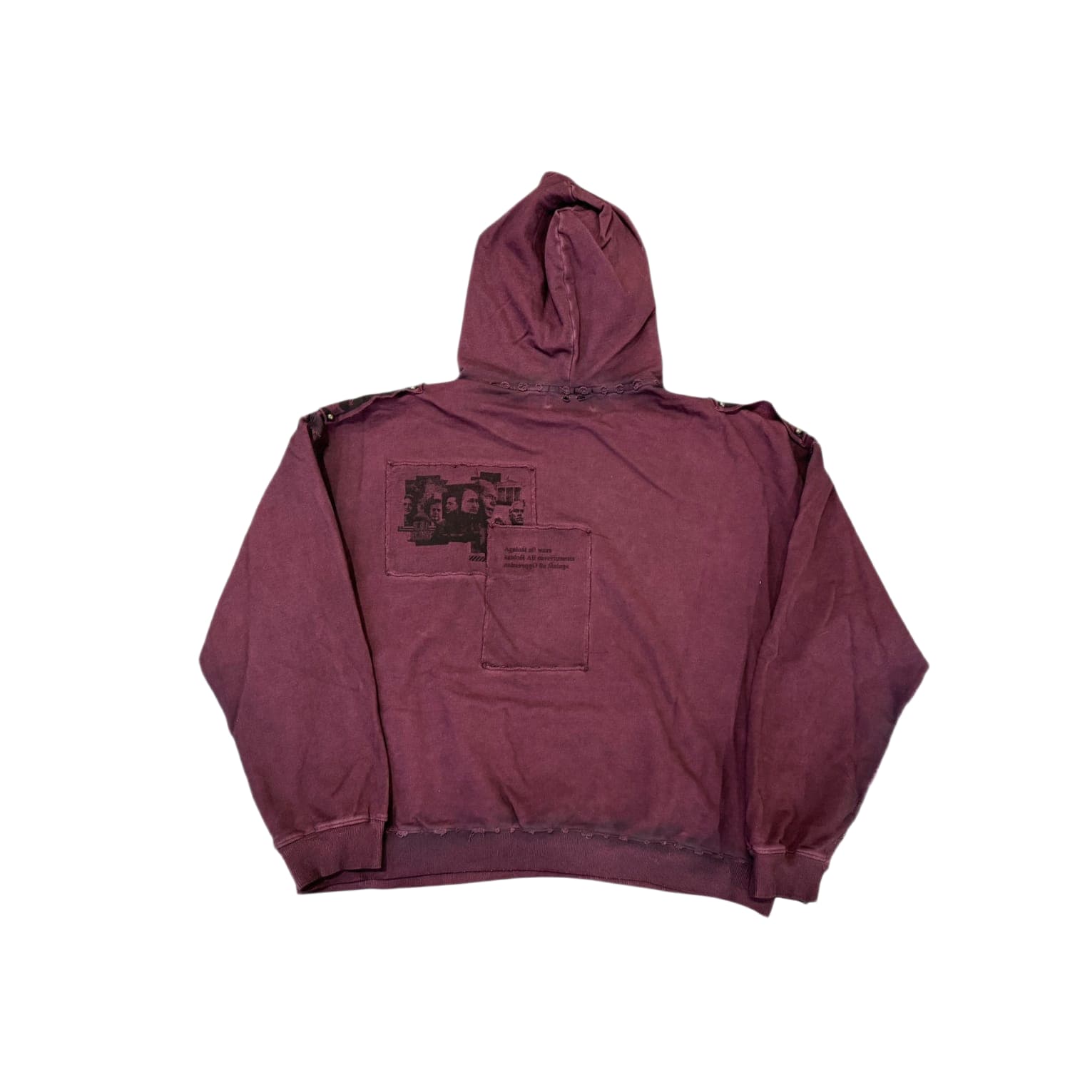Richill Melancholy Nationalist Studded Hoodie Red