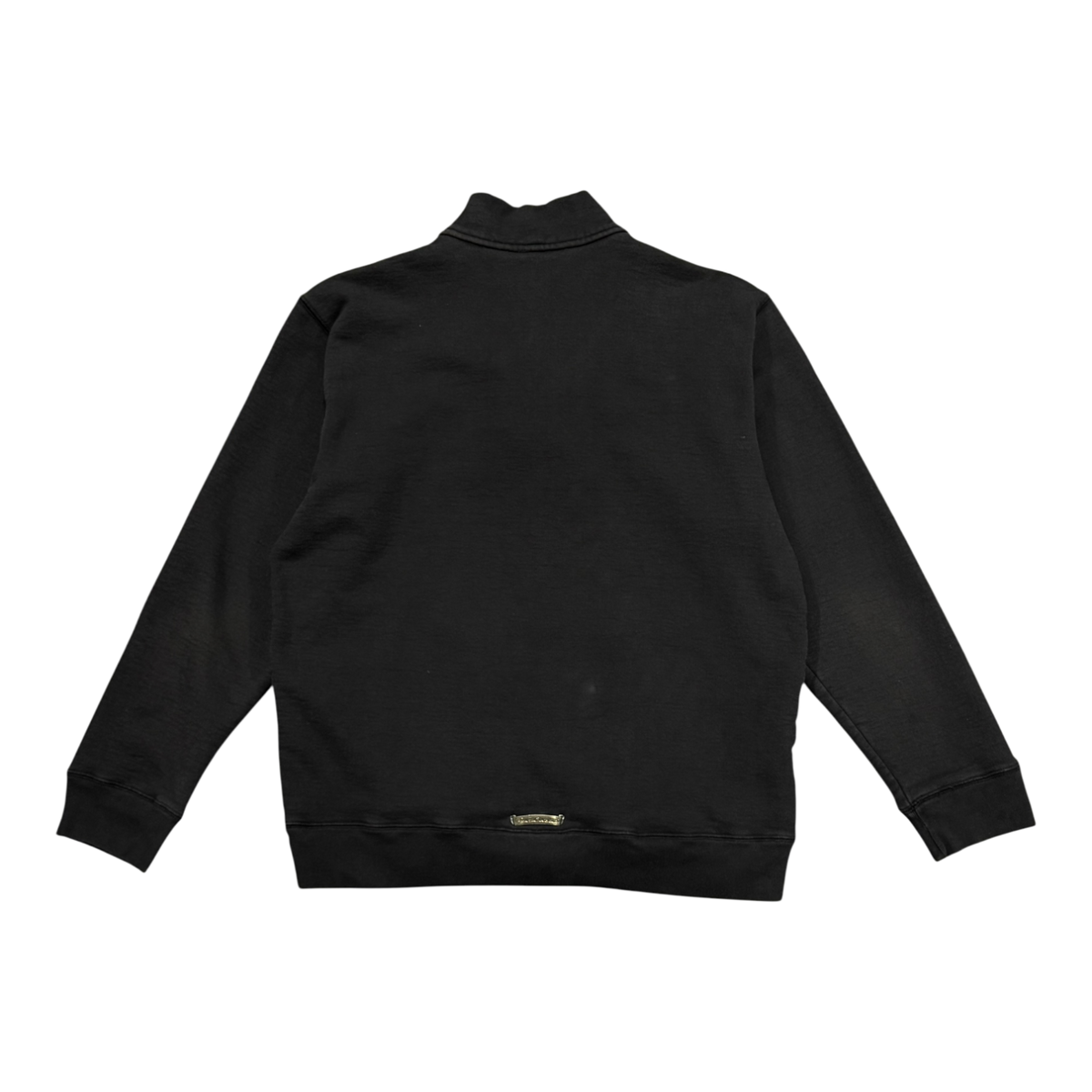 Chrome Hearts Paper Jam Leather Cross Patch Quarter Zip Black