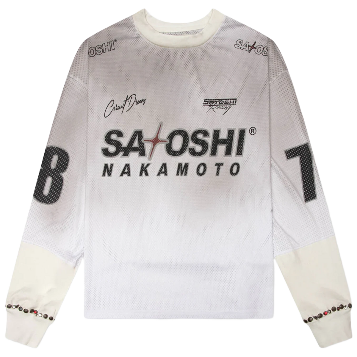 Satoshi Nakamoto Mesh Moto Jersey White