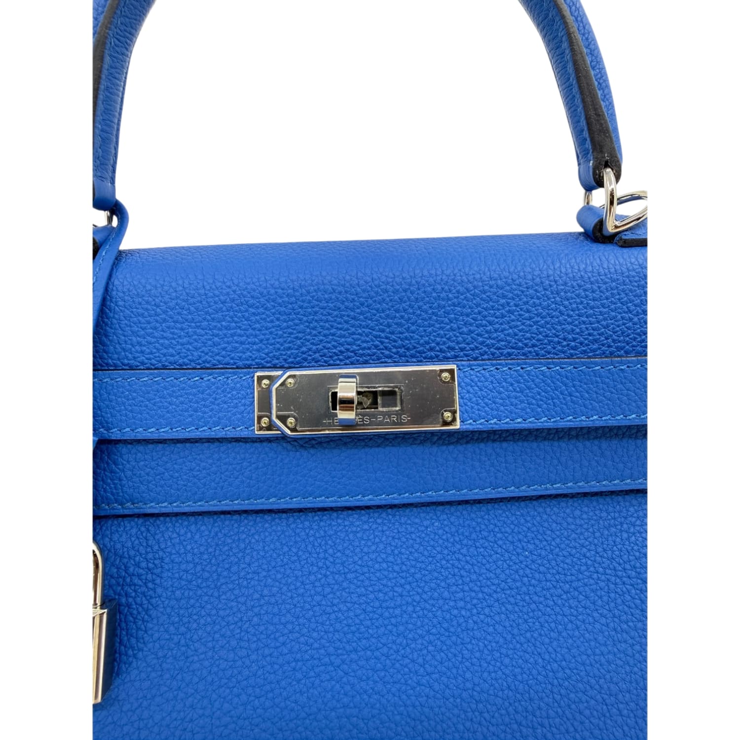 Hermes Kelly 28 Retourne Bleu Electric Togo with Palladium Hardware