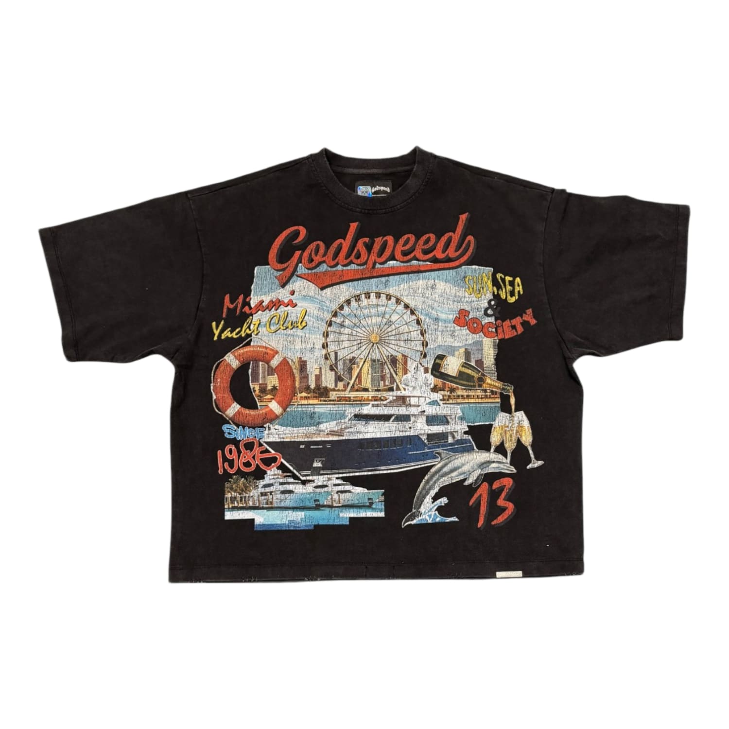 Godspeed Miami Yacht Club Tee Black
