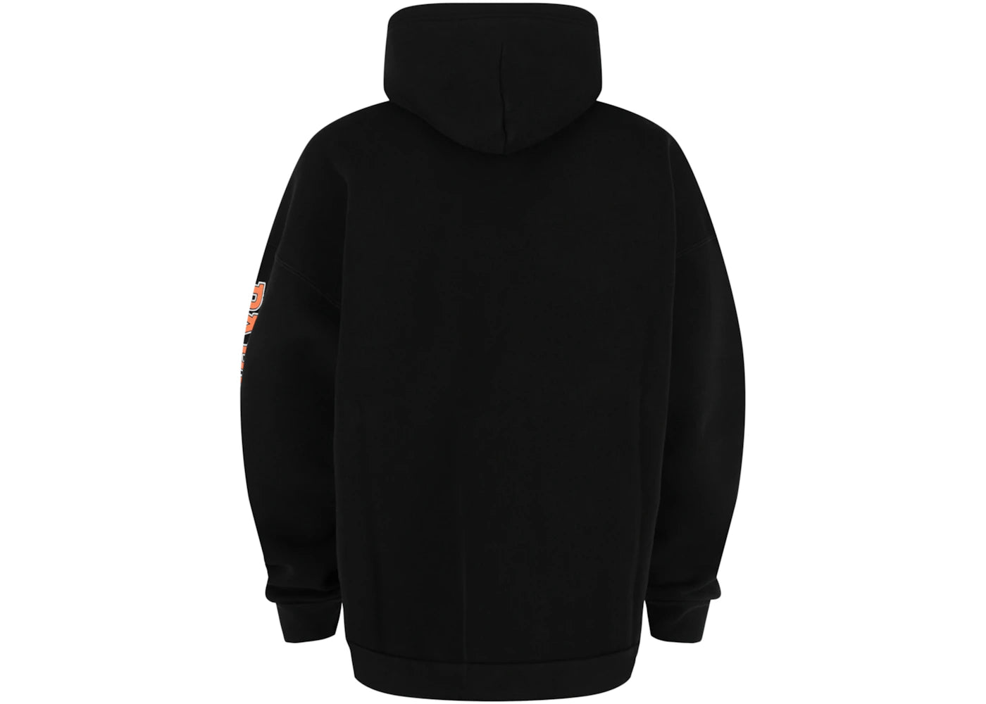 Balenciaga Oversized Logo Print Hoodie Black Orange
