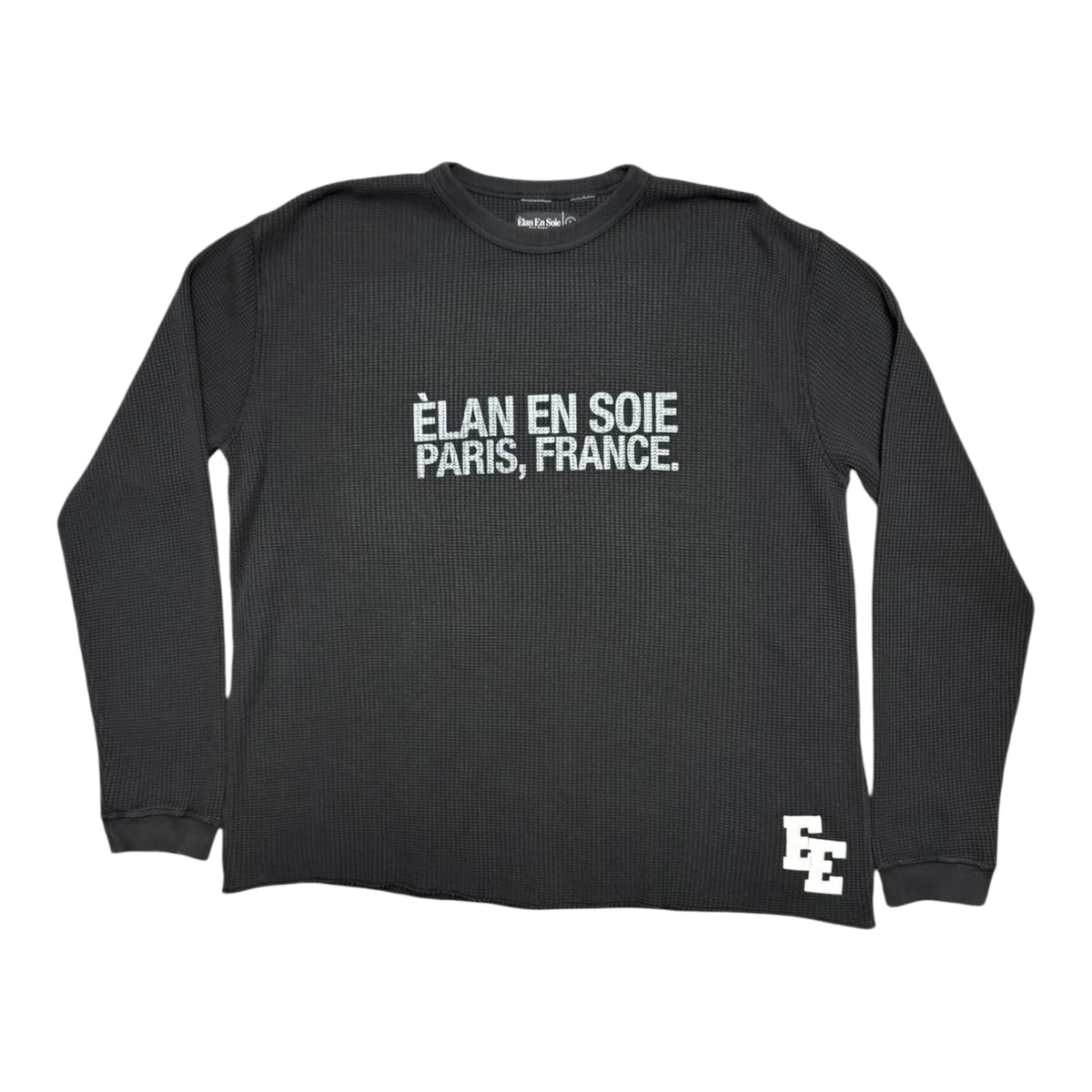 Èlan En Soie Classic Logo Thermal White Leather Patch Black