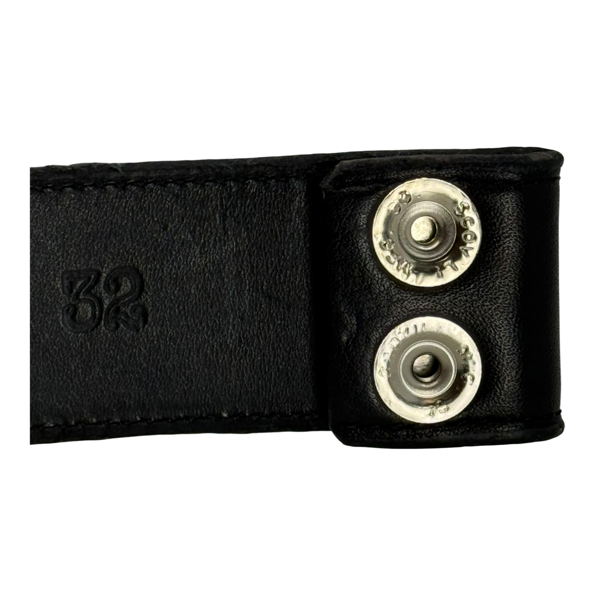 Chrome Hearts Black Leather Belt Strap - Size 32