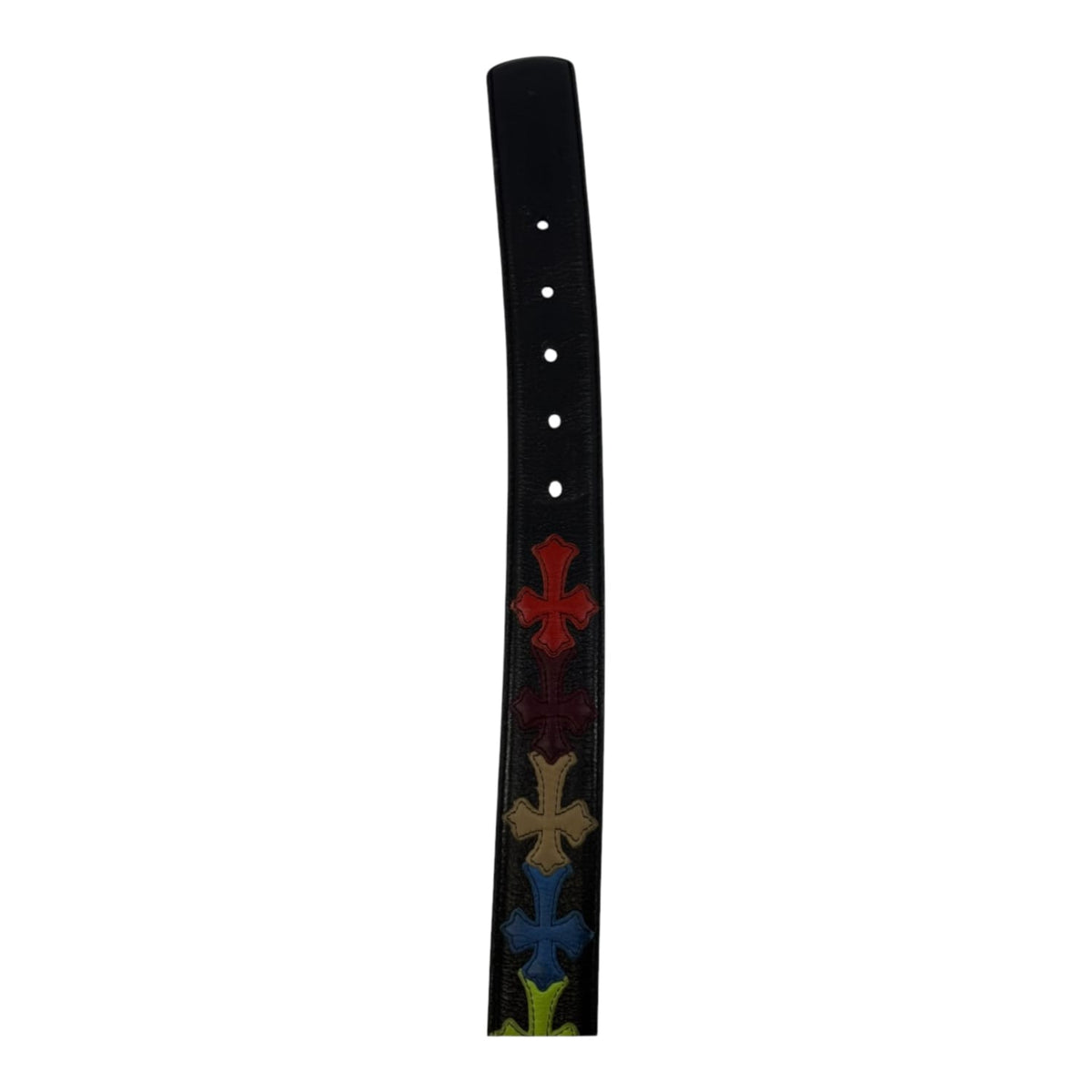 Chrome Hearts Multicolor Cross Patch Leather Belt Black - Size 36
