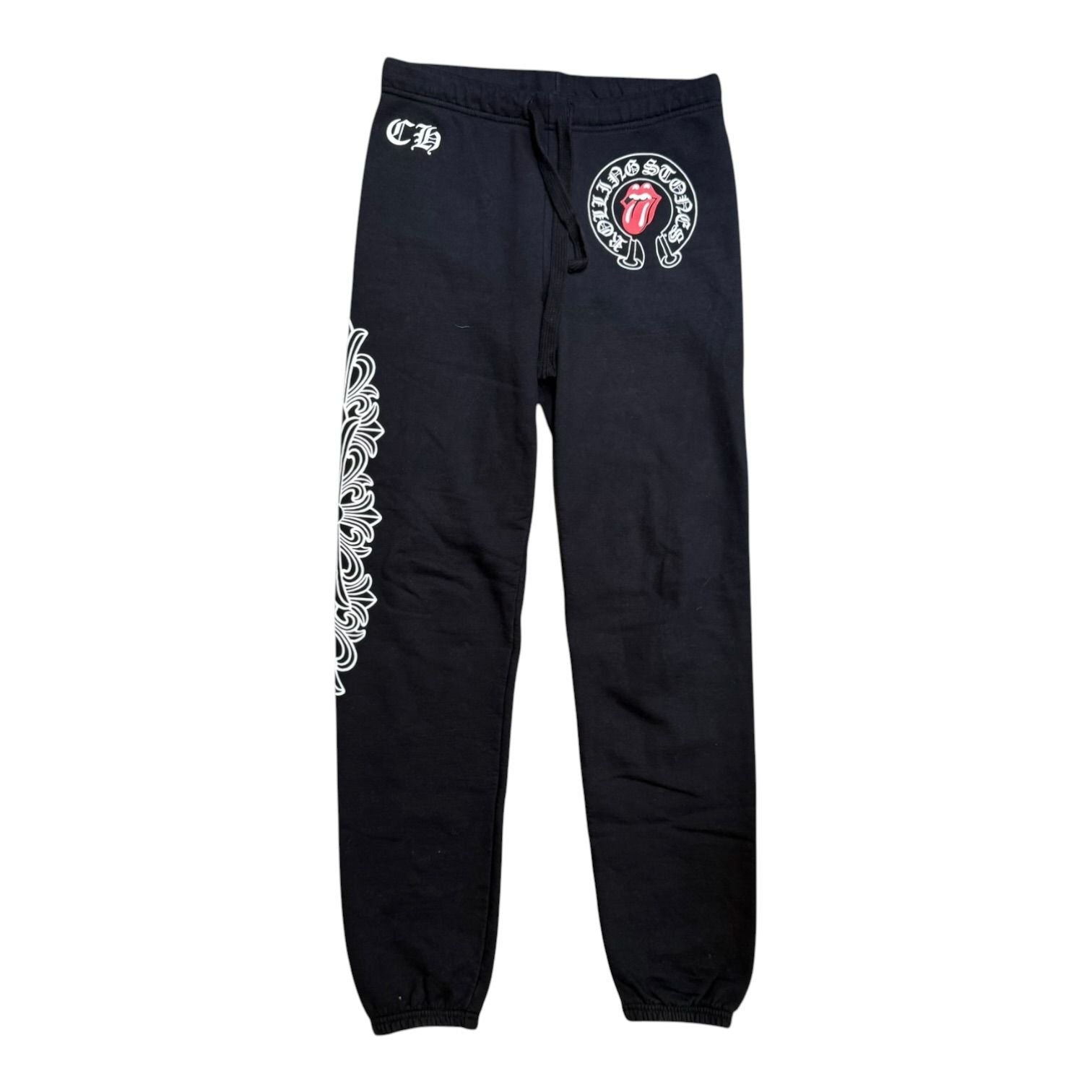 Chrome Hearts Rolling Stones Horseshoe Floral Sweatpants Black/Red