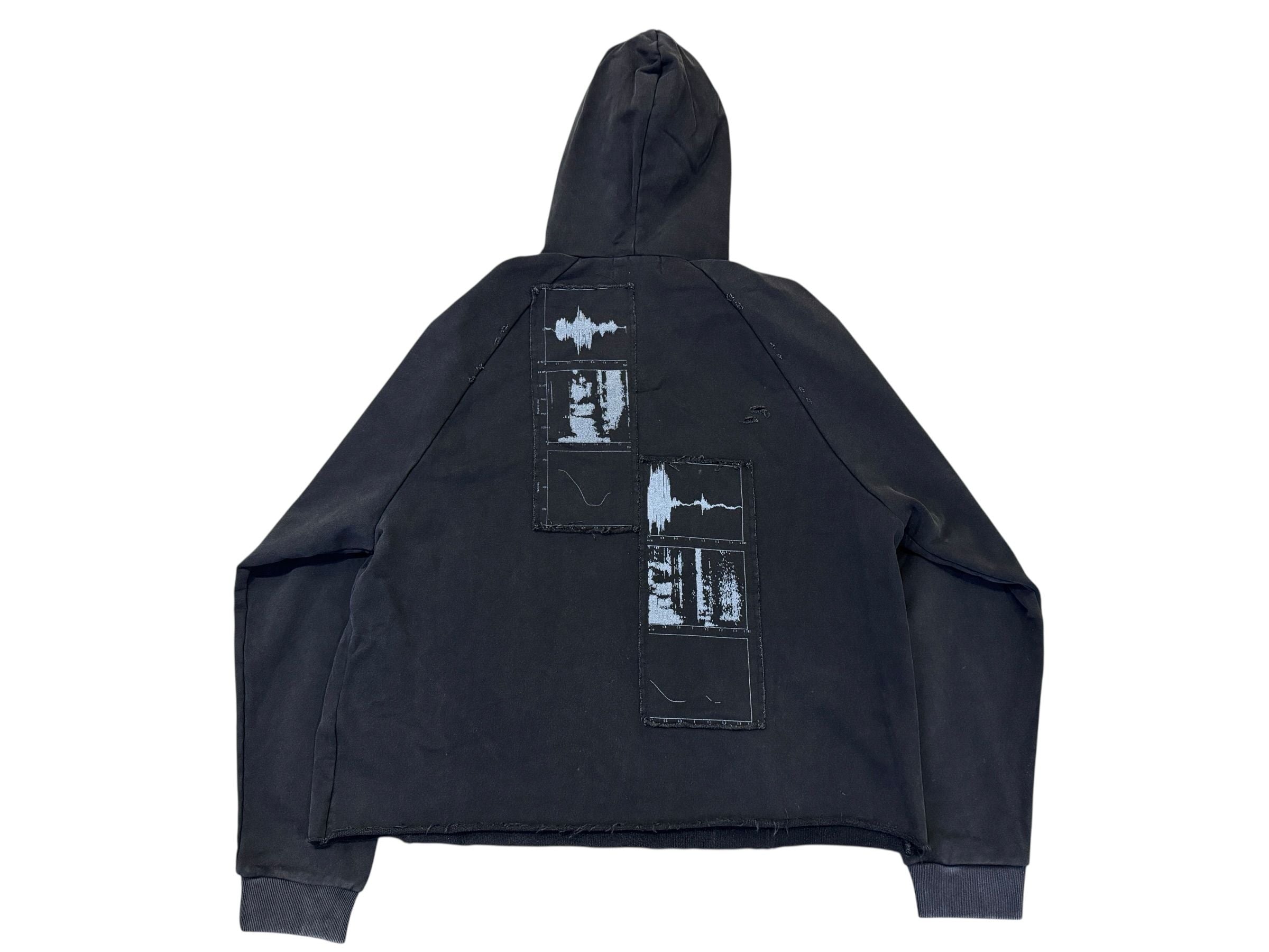 Richill Melancholy Churchhill Pinned Open-Collar Hoodie Black
