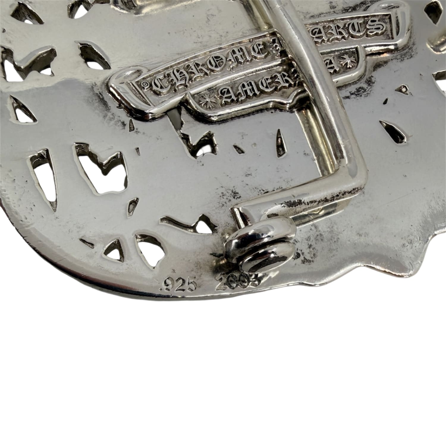 Chrome Hearts Silver Cemetery Cross Belt Buckle