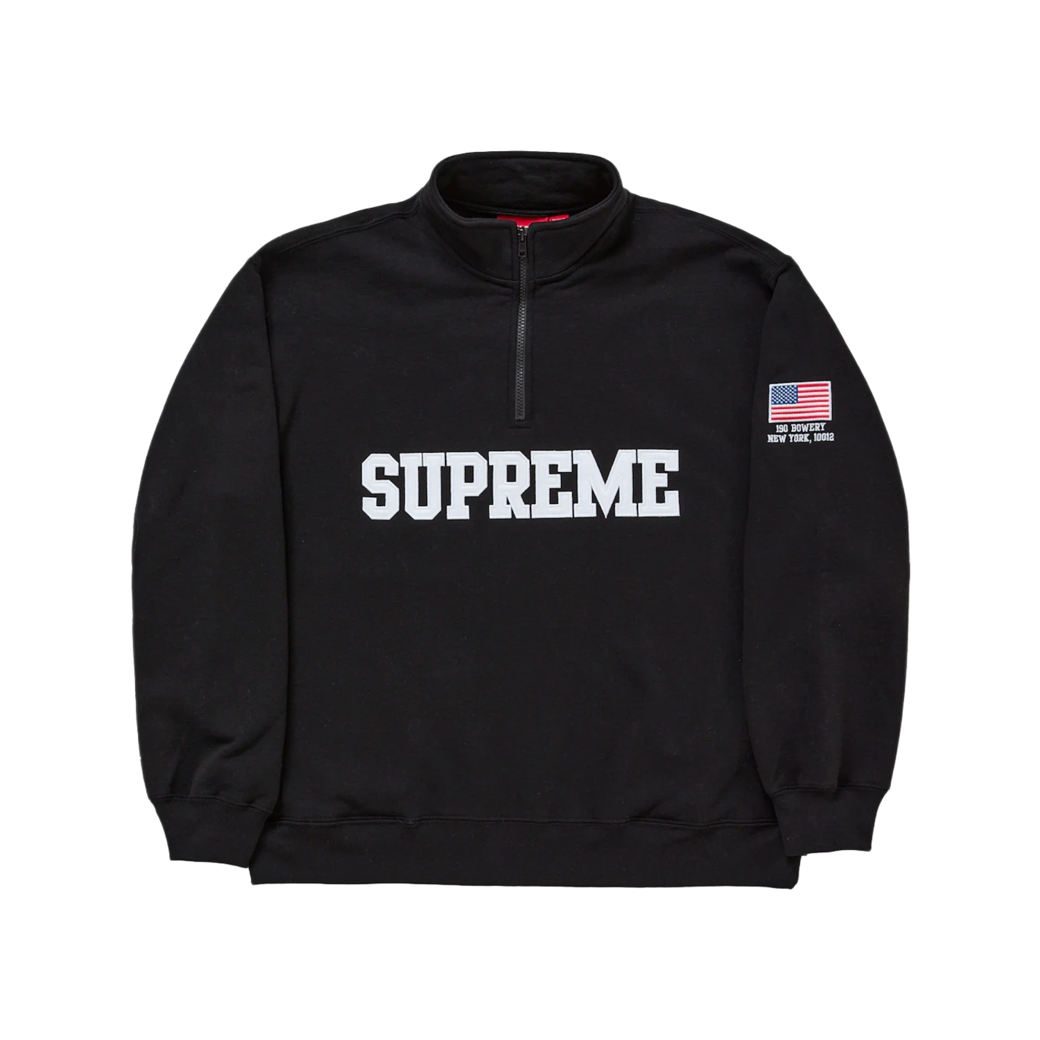 Supreme Shop Flag Half Zip Pullover Black