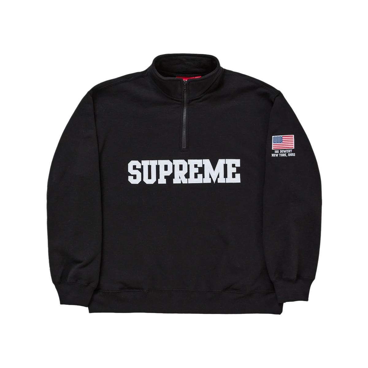 Supreme Shop Flag Half Zip Pullover Black