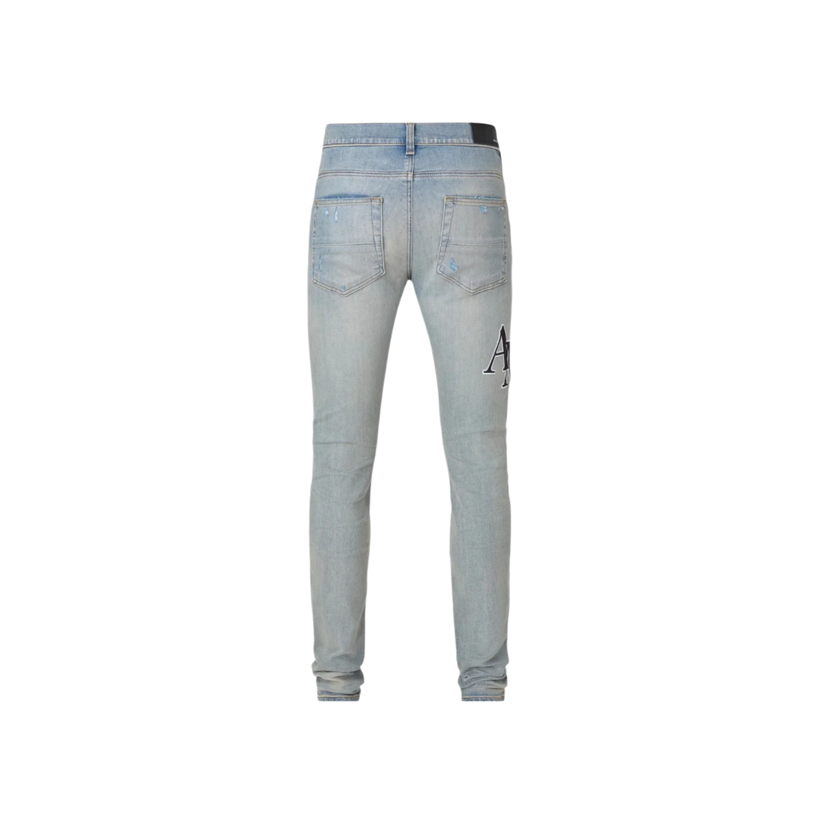 Amiri Staggered Embroidered Logo Jeans Vintage Indigo