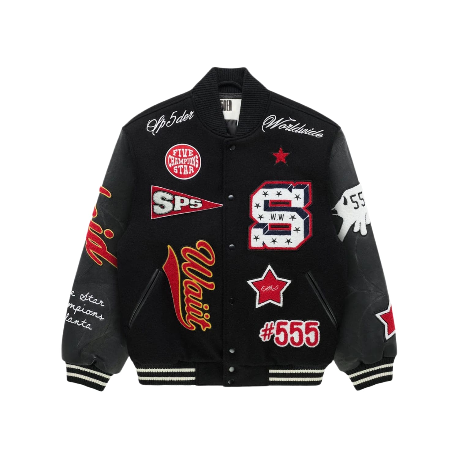 Sp5der District V Varsity Jacket Black