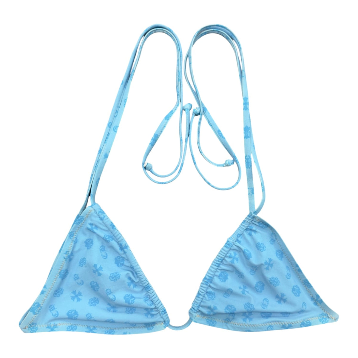Chrome hearts x Dipped In Blue Monogram Triangle Bikini Top