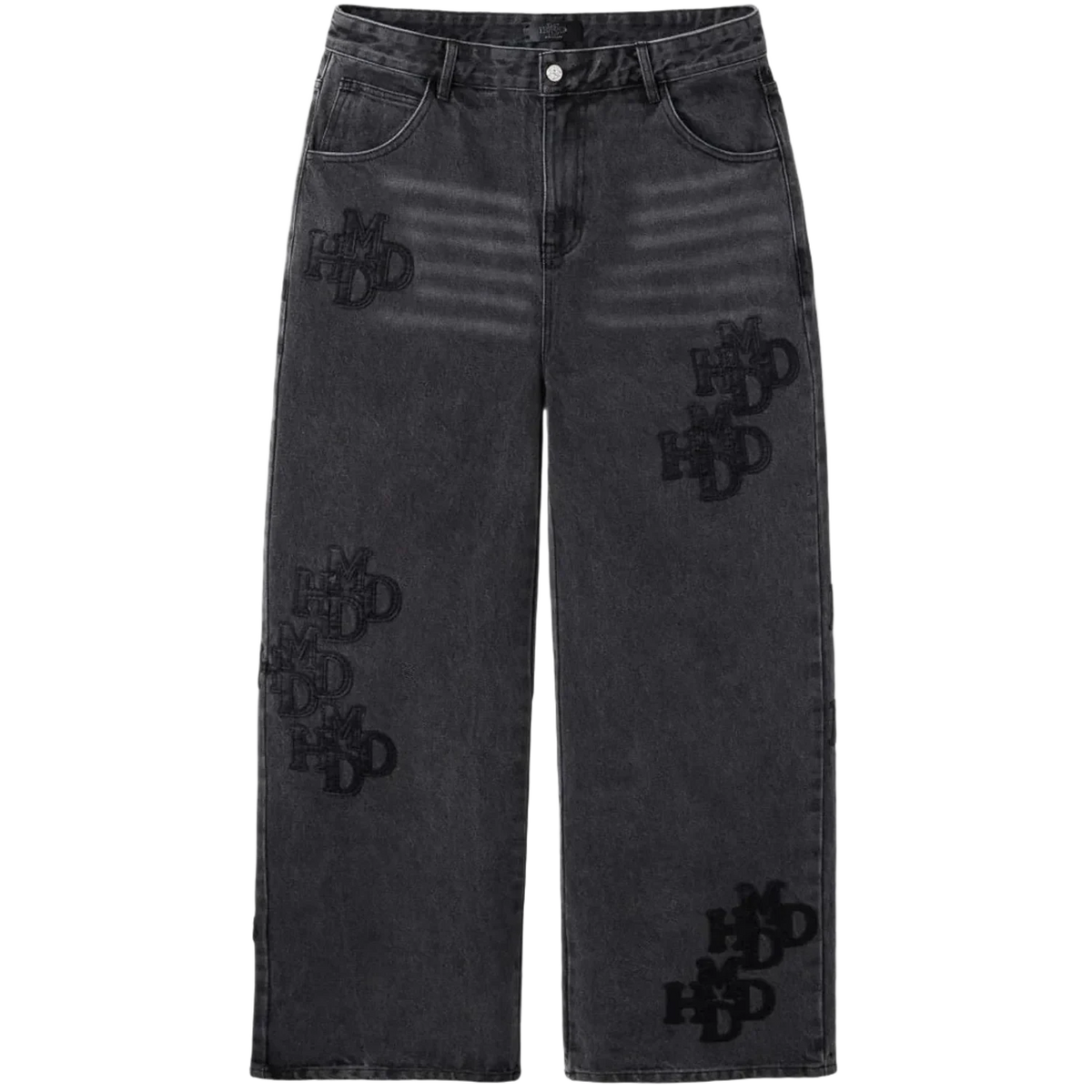 Happy Memories Don't Die HMDD Double Black Patch Jeans