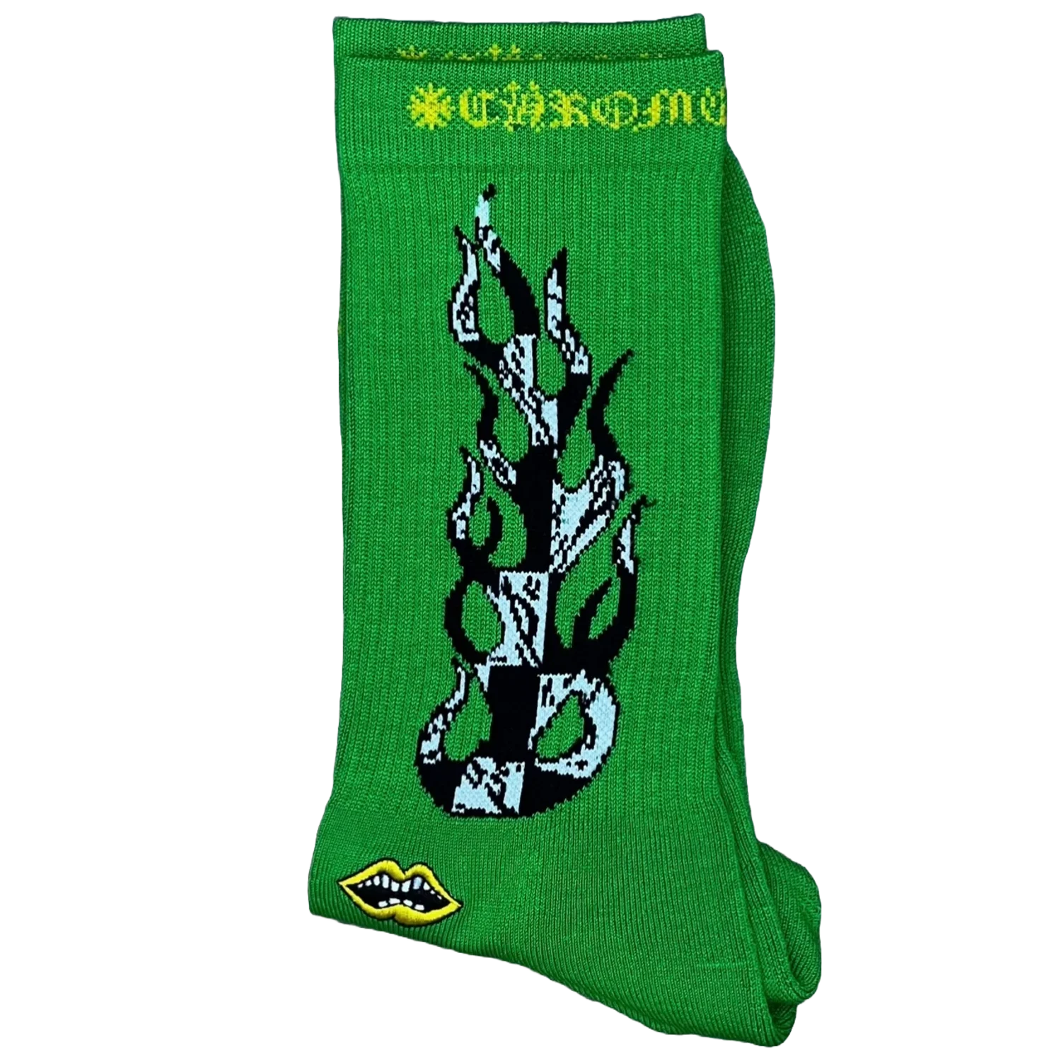 Chrome Heart X Matty Boy Flame Socks Green