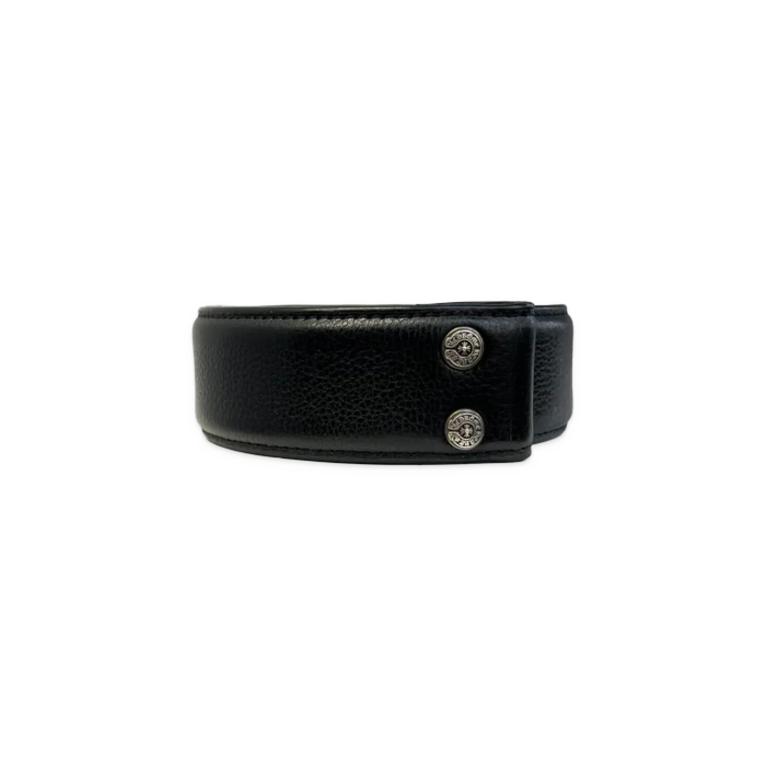 Chrome Hearts Leather Belt Strap Black - 1.5 Inches