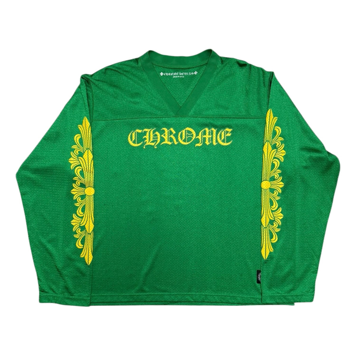 Chrome Hearts Sports Mesh Warm Up Jersey Green/Yellow