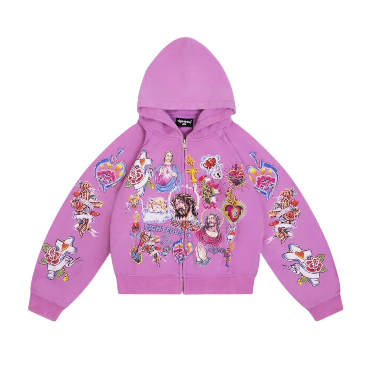 Righteous Risen King Zip Up Hoodie Purple