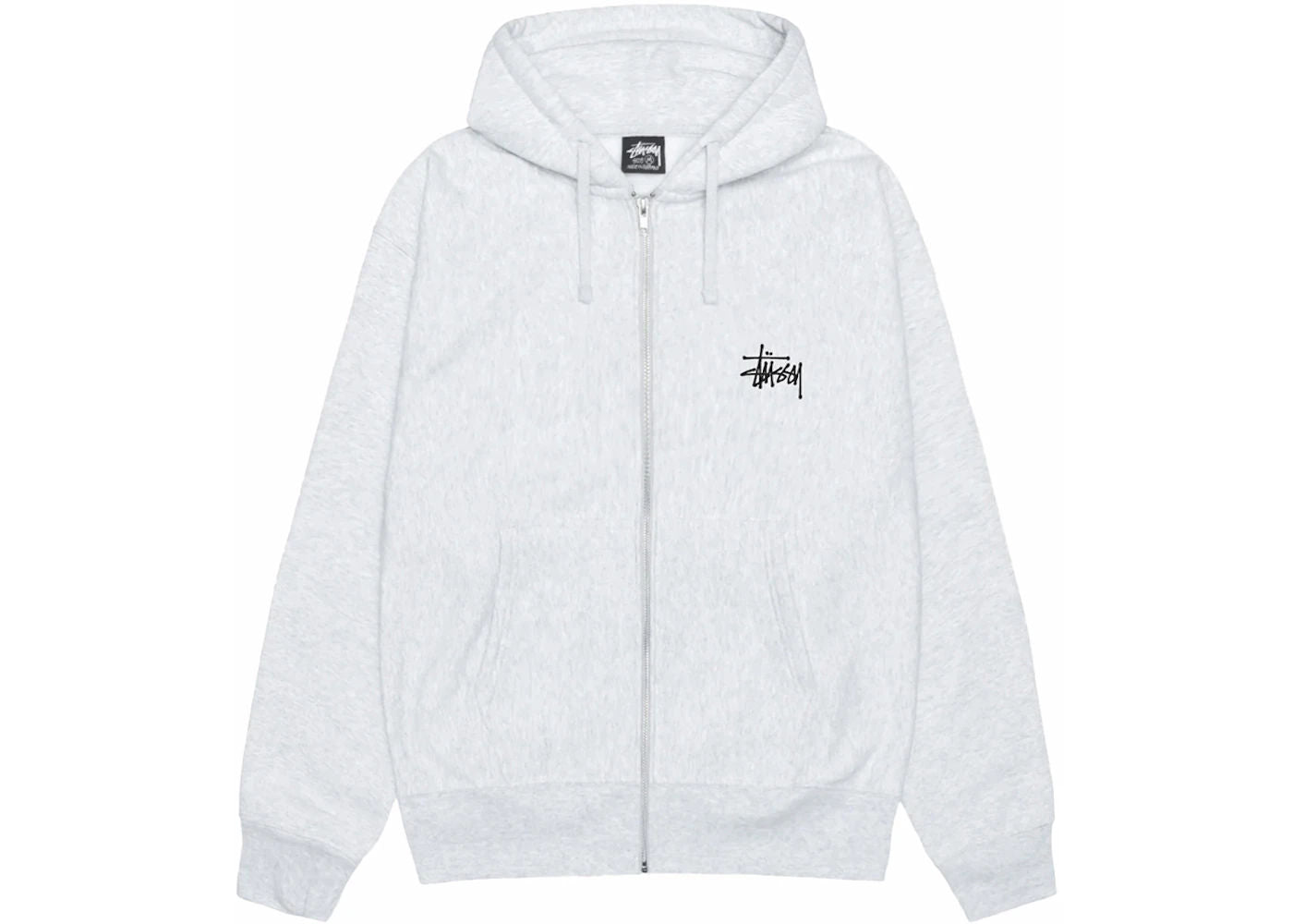 Stussy Basic Stussy Zip Hoodie Ash Heather
