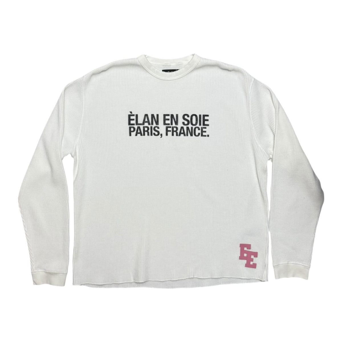 Èlan En Soie Classic Logo Thermal Pink Leather Patch White