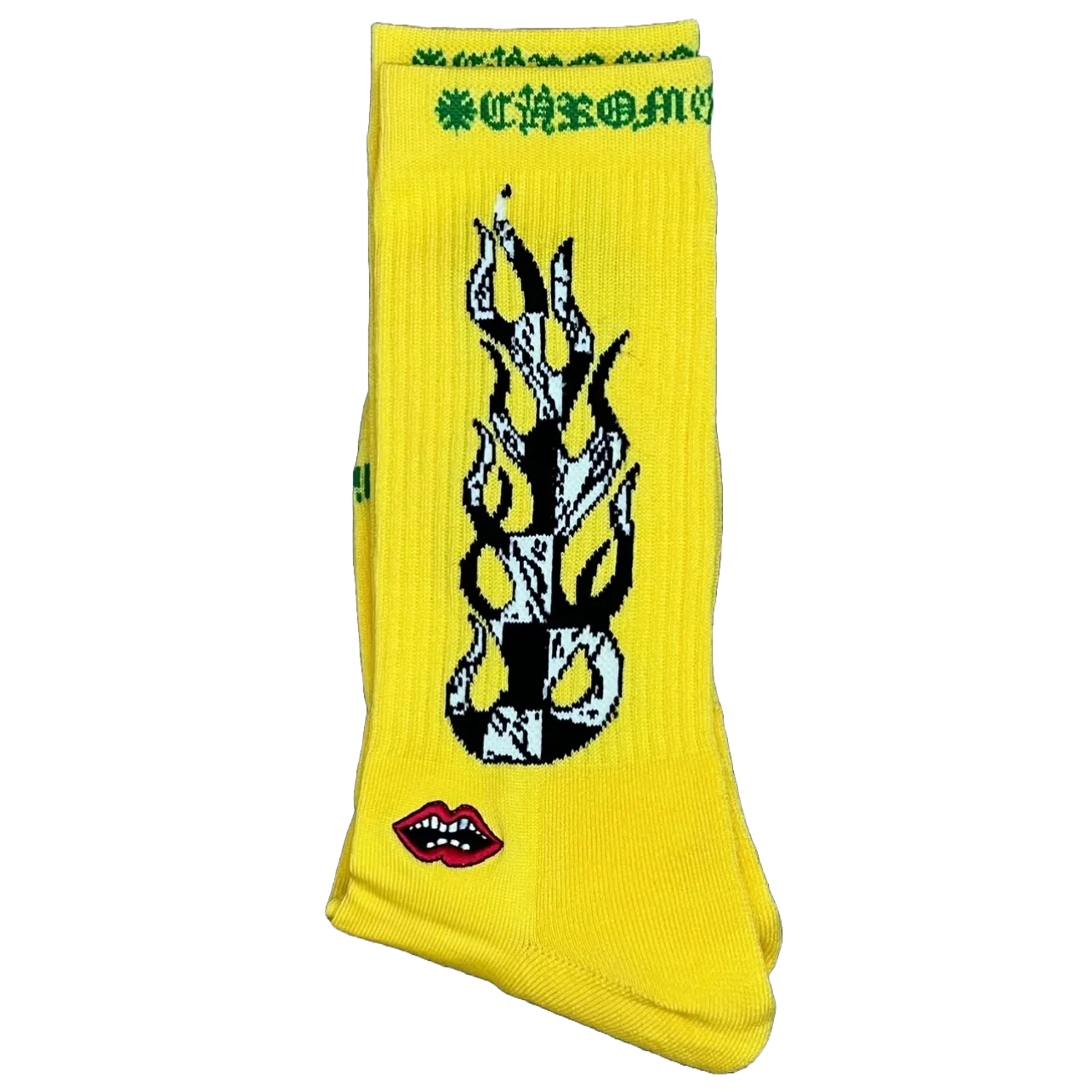Chrome Heart X Matty Boy Flame Socks Yellow