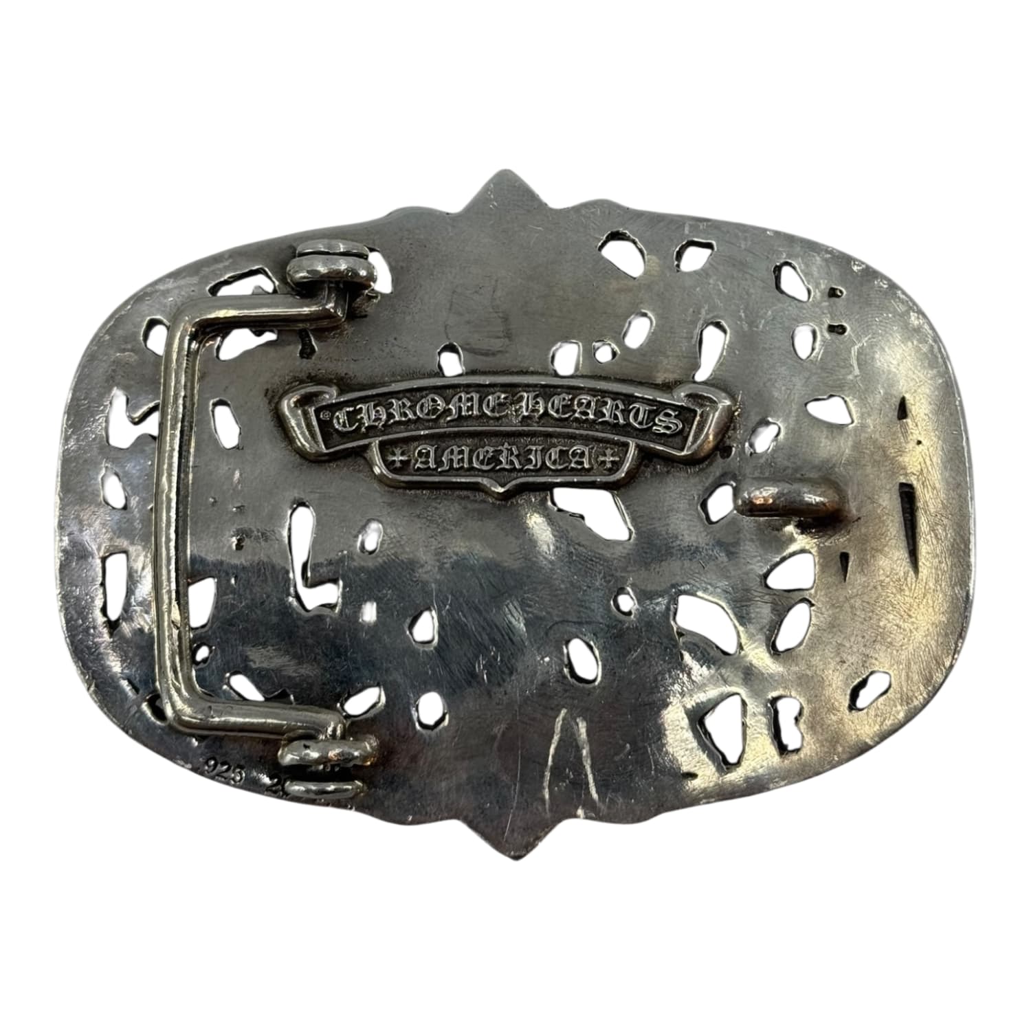 Chrome Hearts Silver Cemetery Cross Belt Buckle