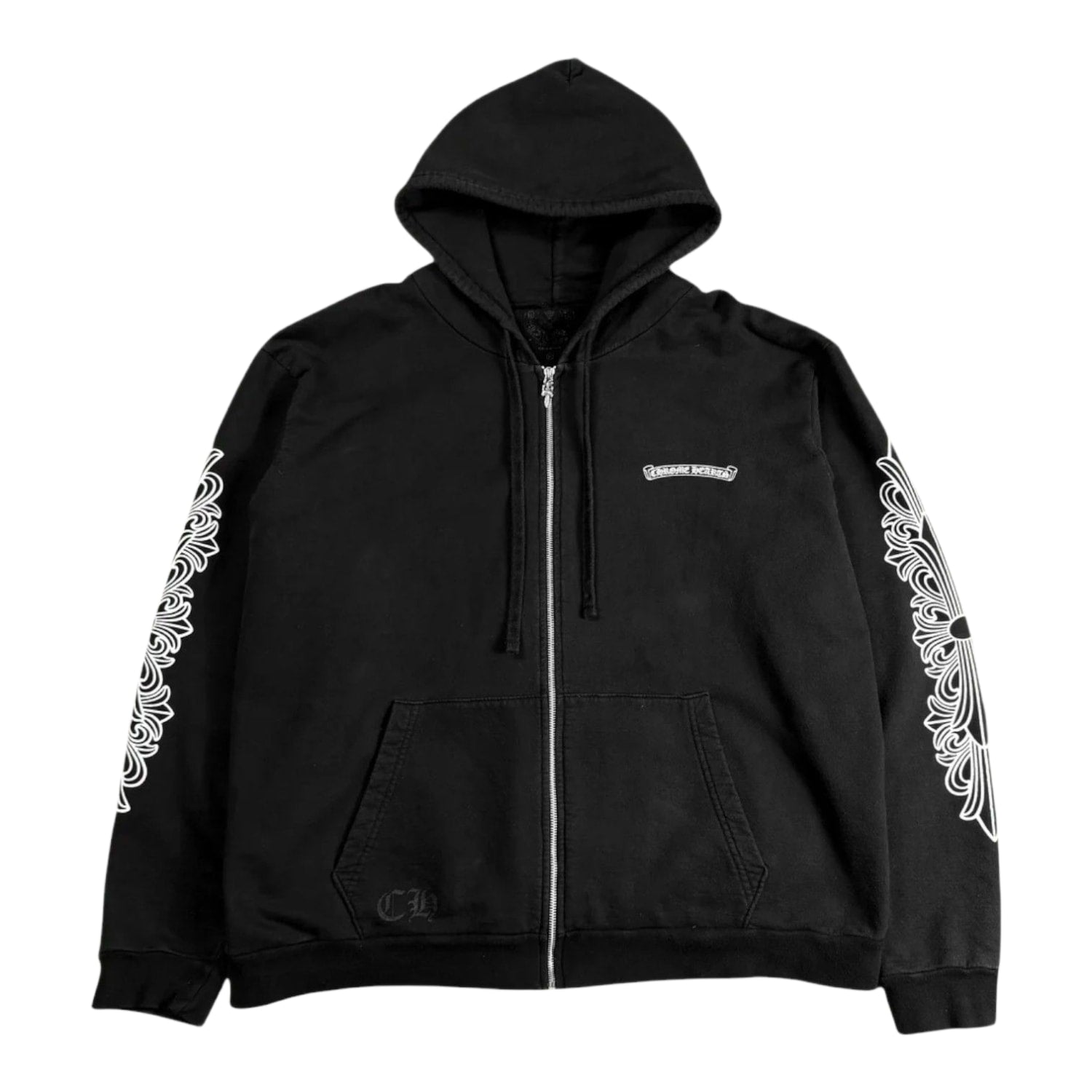 Chrome Hearts Eye Chart Dagger Zip-Up Hoodie Black
