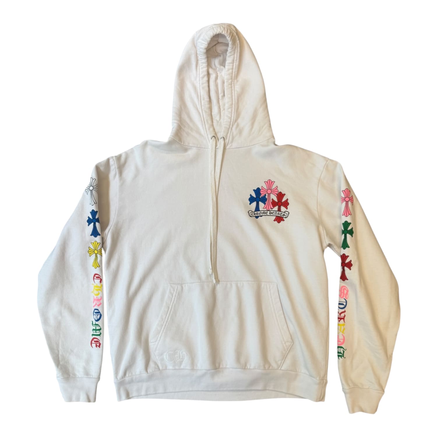 Chrome Hearts Multi Color Cross Cemetery Hoodie White