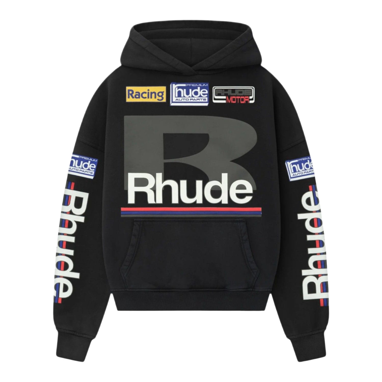 Rhude Petrol Patch Hoodie Black