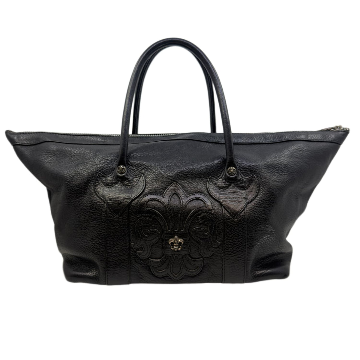 Chrome Hearts Fleur De Lis Leather Medicine Bag Black