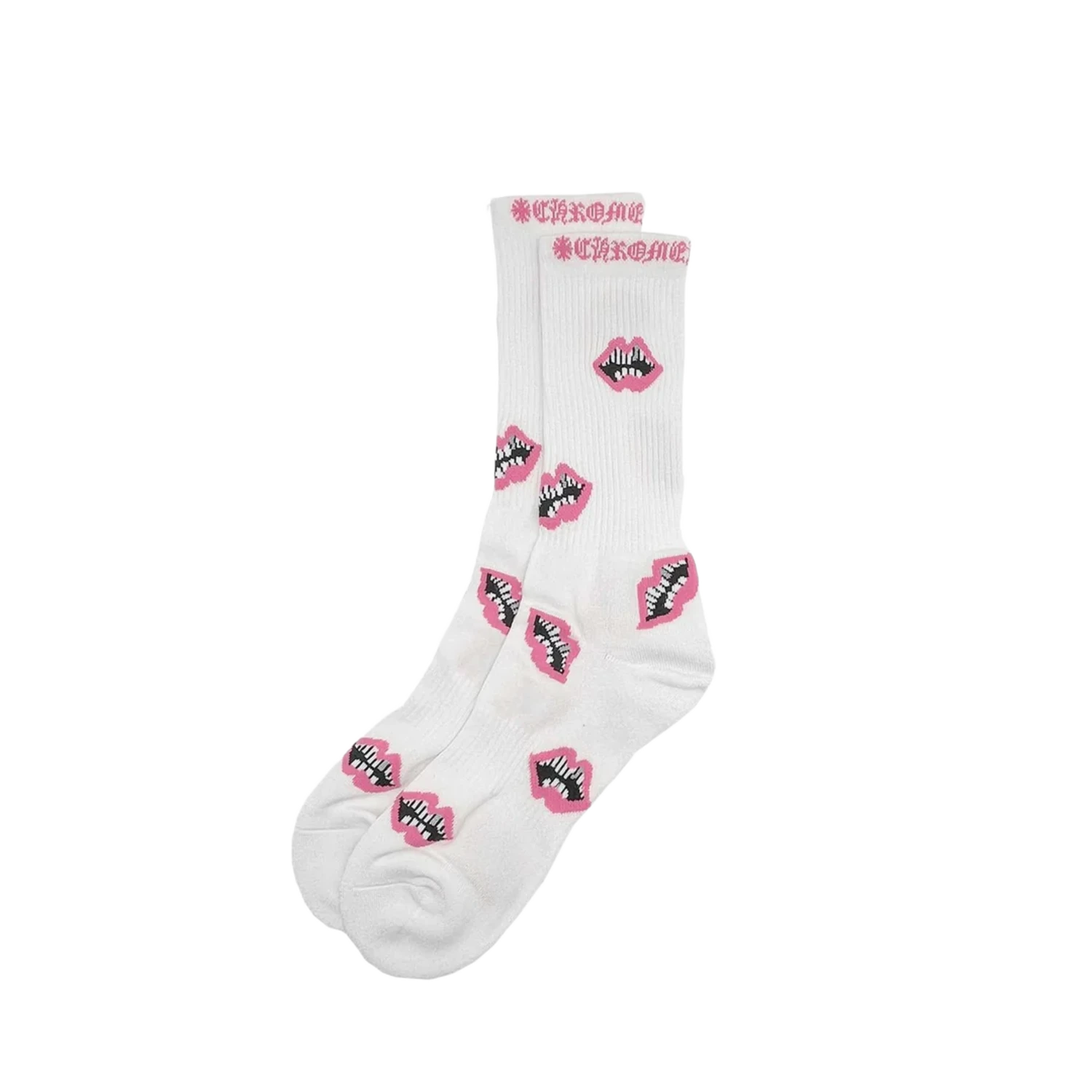 Chrome Hearts Matty Boy Chomper Socks White/Pink