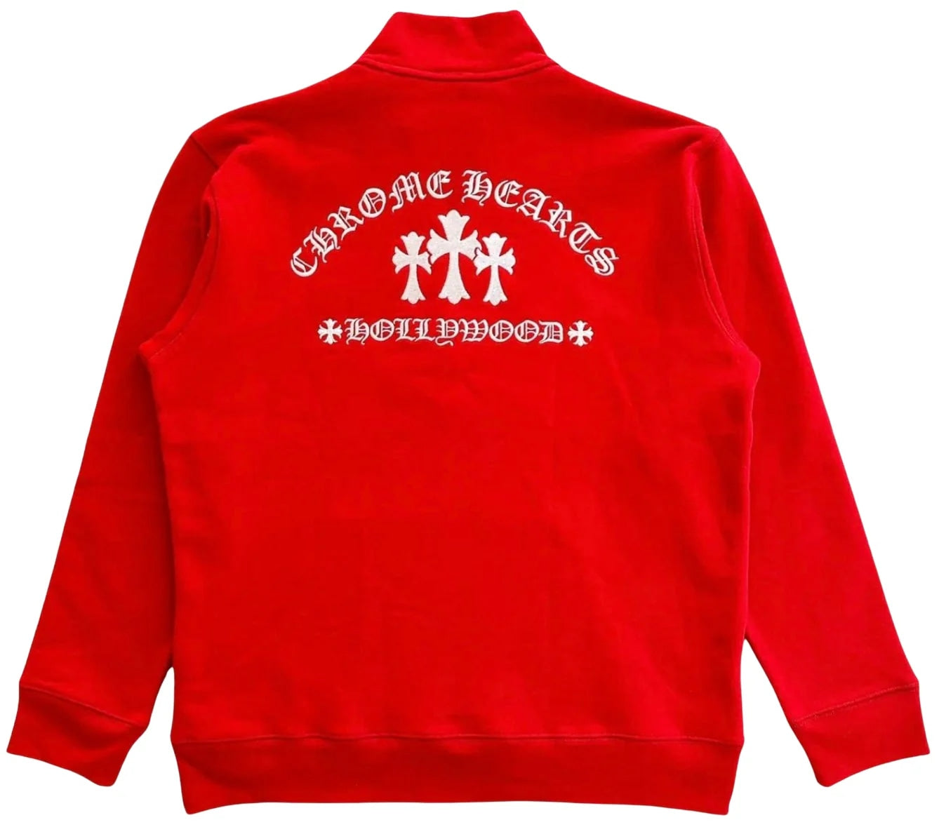 Chrome Hearts King Taco Embroidered Quarter Zip Red