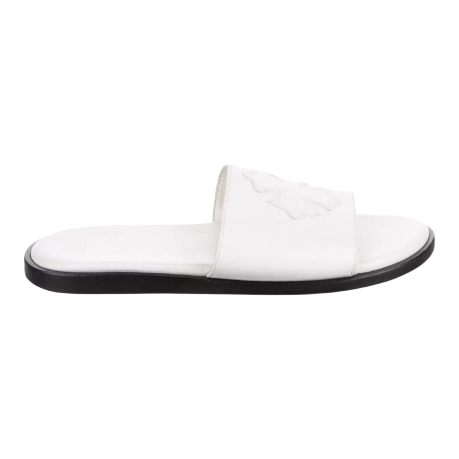 Chrome Hearts Leather Slides White