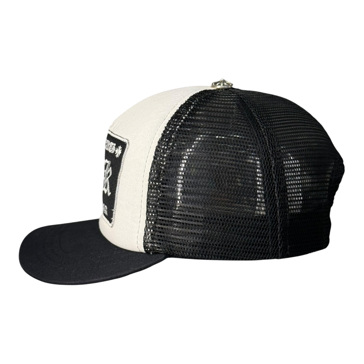 Chrome Hearts FUCK Hollywood Trucker Hat Black/White