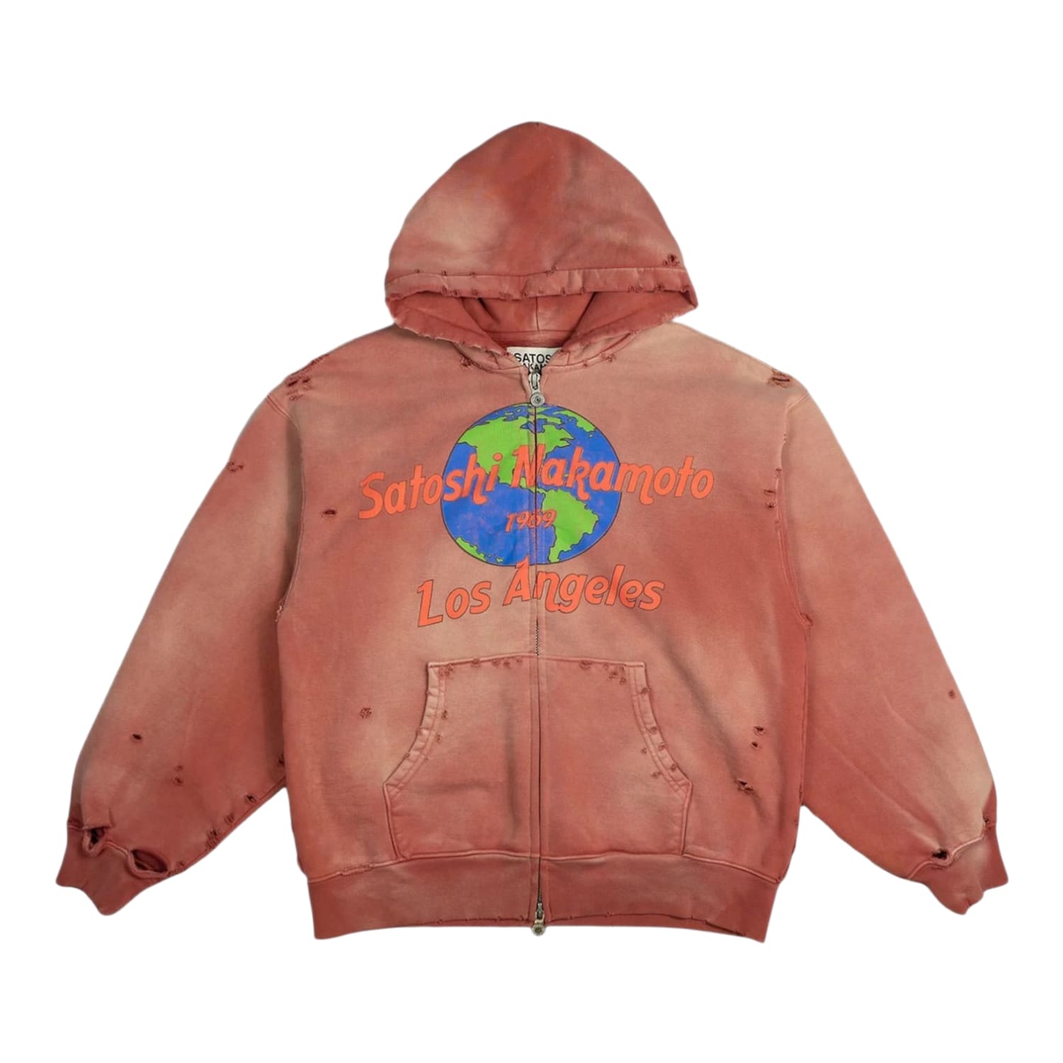 Satoshi Nakamoto 1969 Rock Zip Hoodie Red