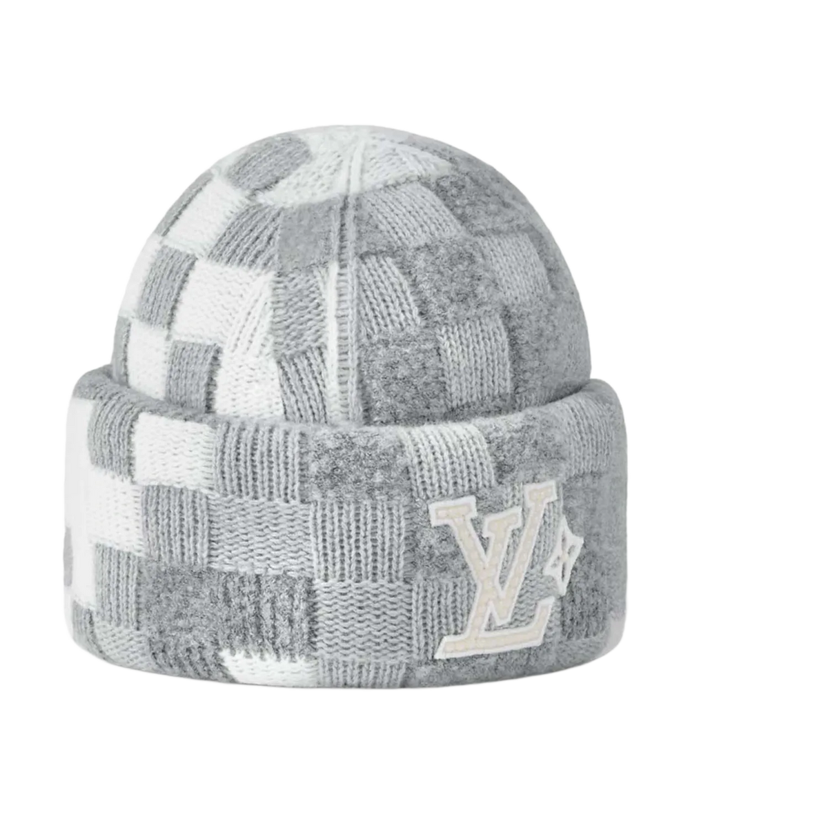 Louis Vuitton LV Crush Damoflage Pearls Beanie Light Gray