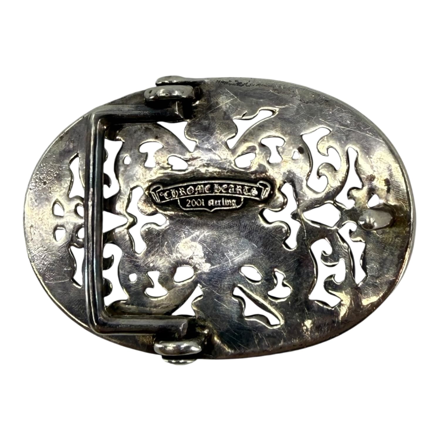 Chrome Hearts Silver Oval Star Belt Buckle