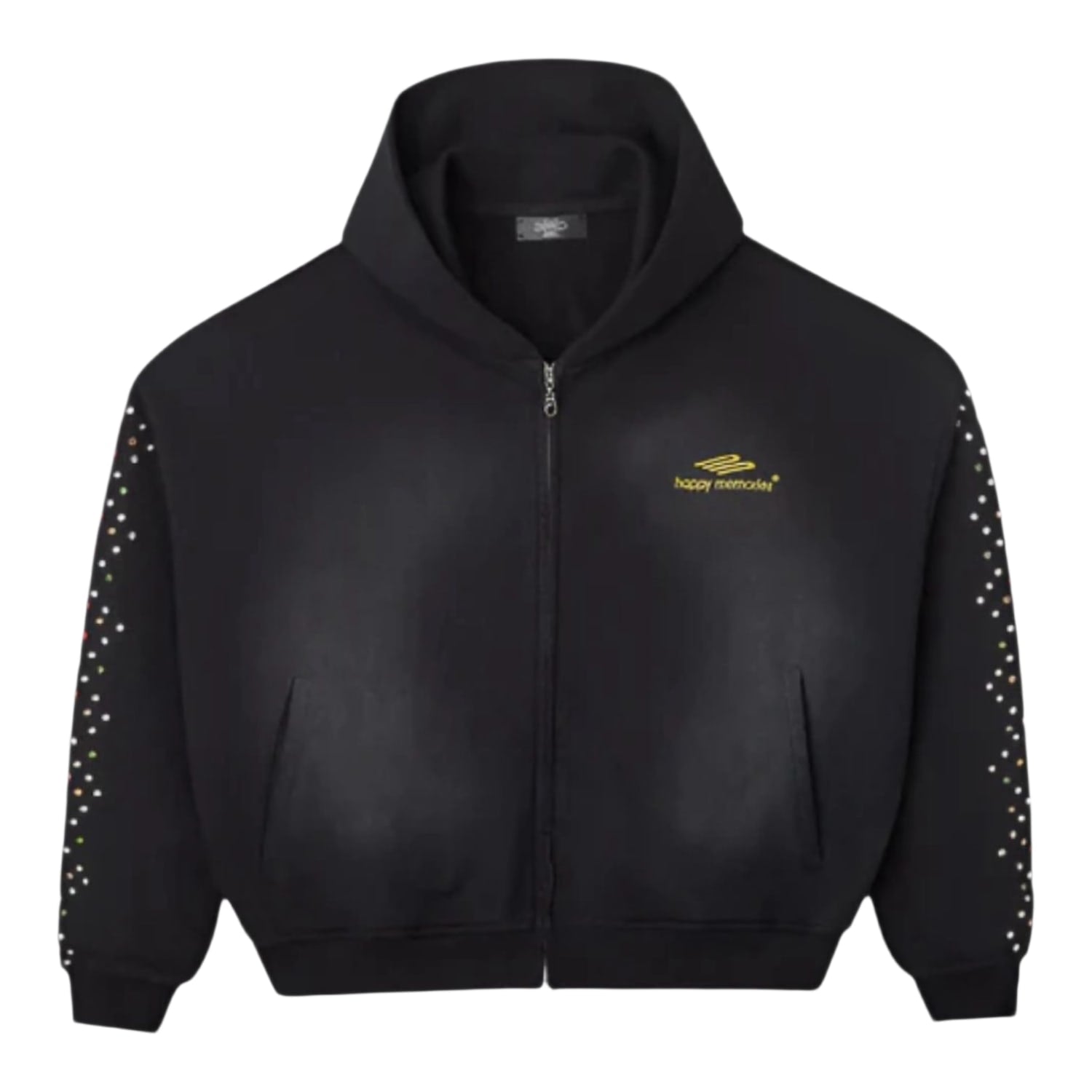 Happy Memories Don't Die HMDD Crystal Zip Up Hoodie Black