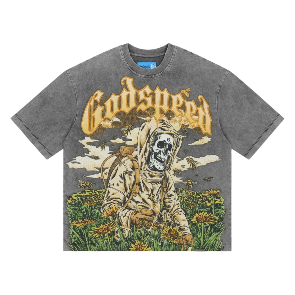 Godspeed Save the Bees II T-shirt Grey Wash