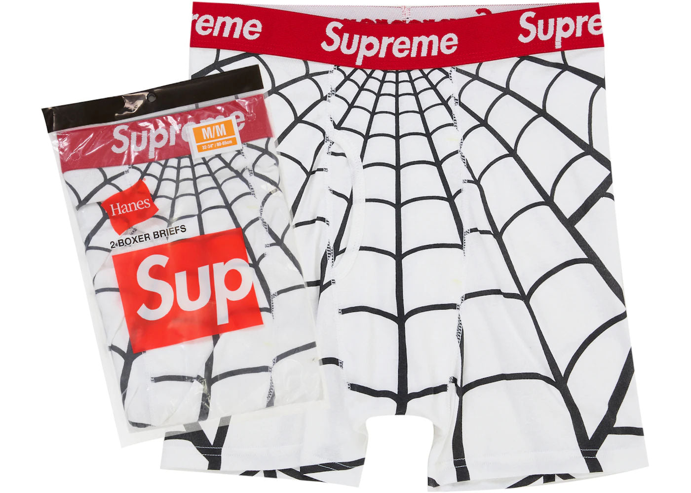 Supreme Hanes Spider-Man Boxer Briefs (Single Pack) White