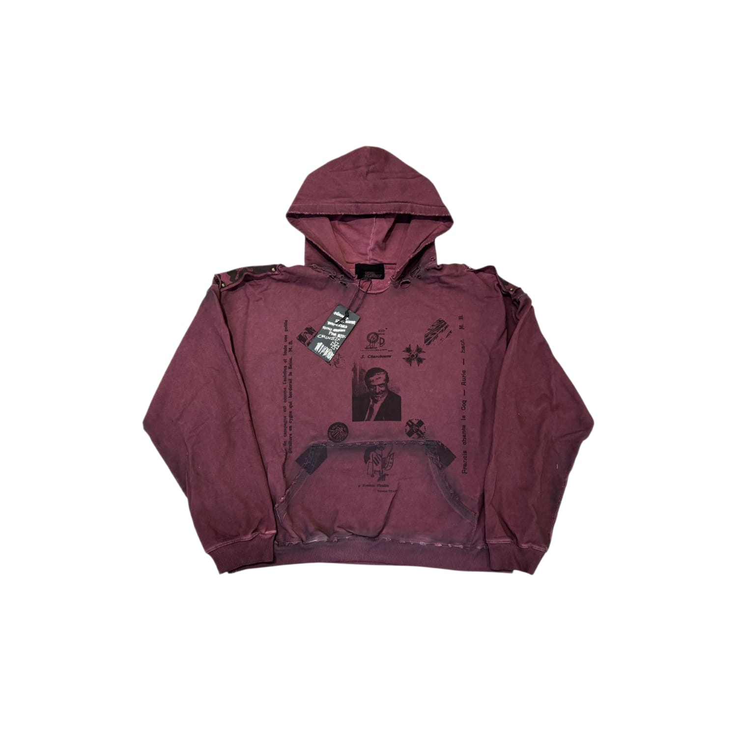 Richill Melancholy Nationalist Studded Hoodie Red