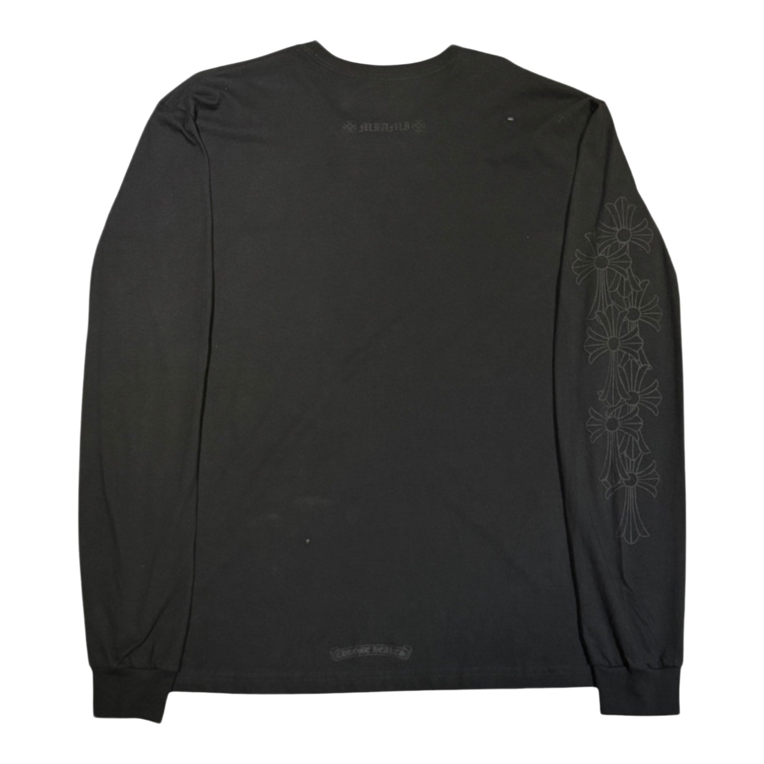 Chrome Hearts Miami Exclusive Cemetery Vertical Logo L/S Shirt Black
