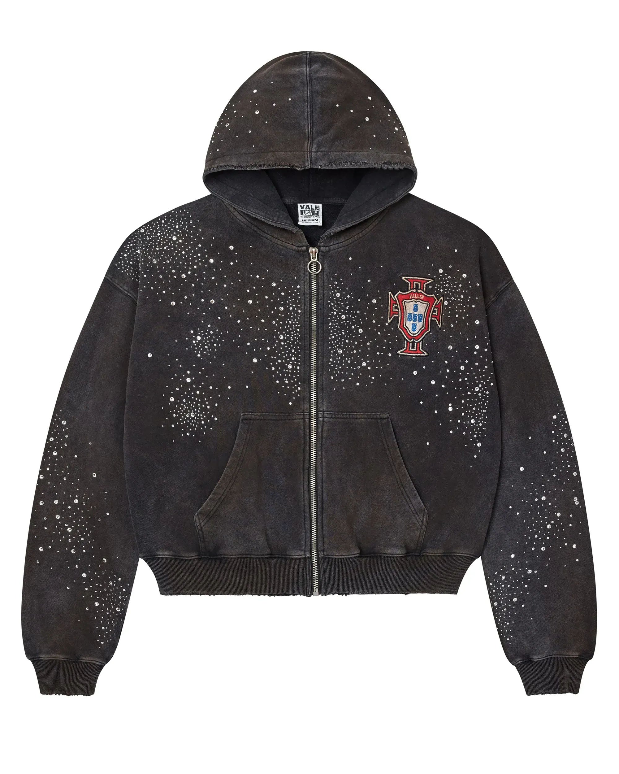 Vale Forever Pluto Clustered Zip Up Hoodie Black