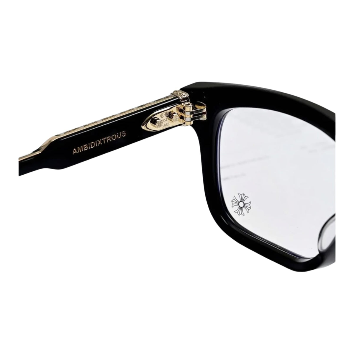 Chrome Hearts Ambidixtrous Black/18k Gold Plated Glasses