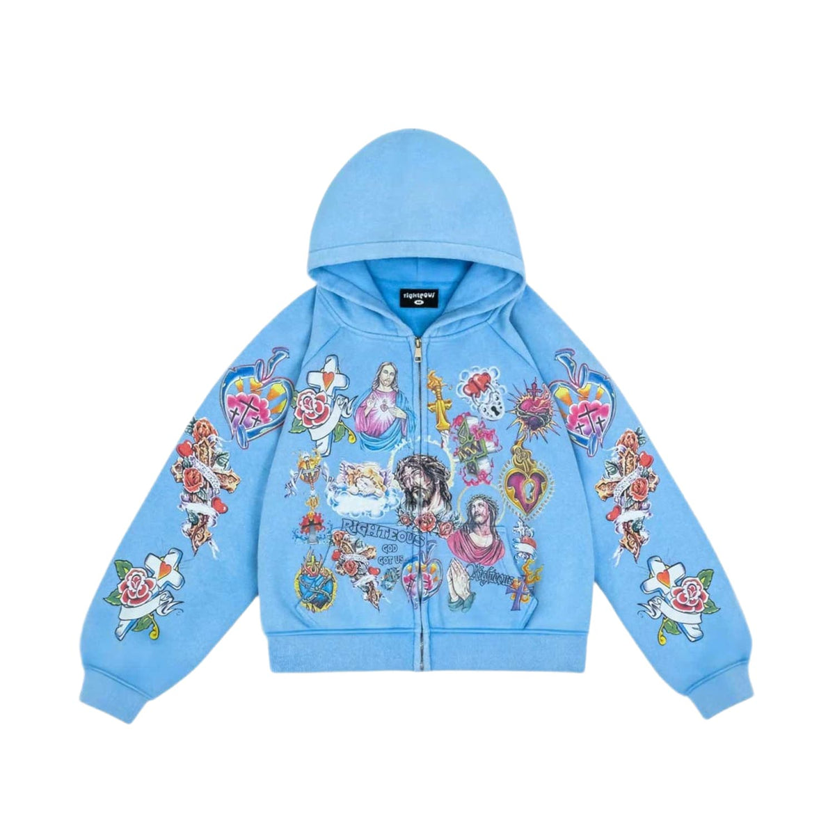 Righteous Risen King Zip Up Hoodie Blue