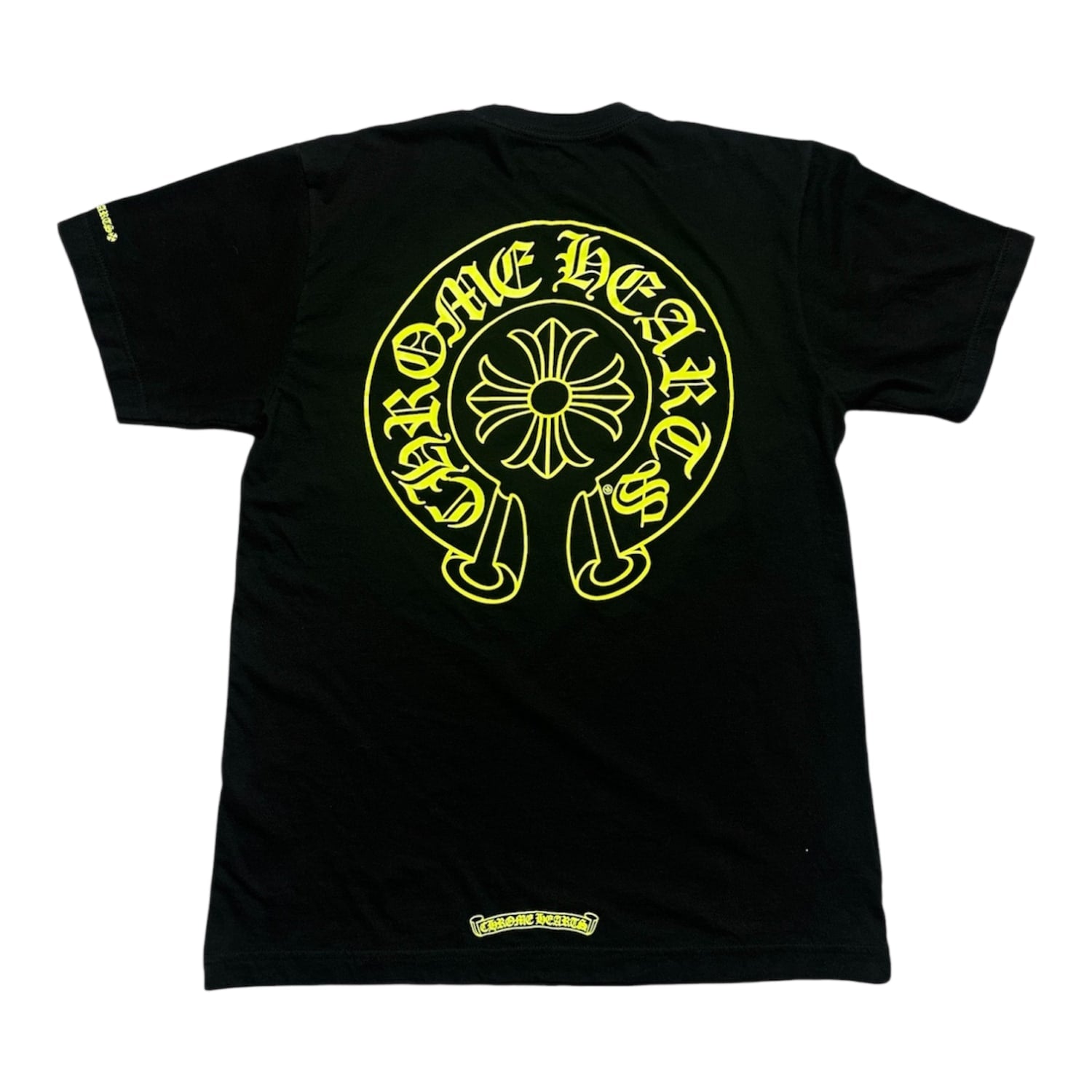Chrome Hearts Neon Green Horseshoe T-Shirt Black