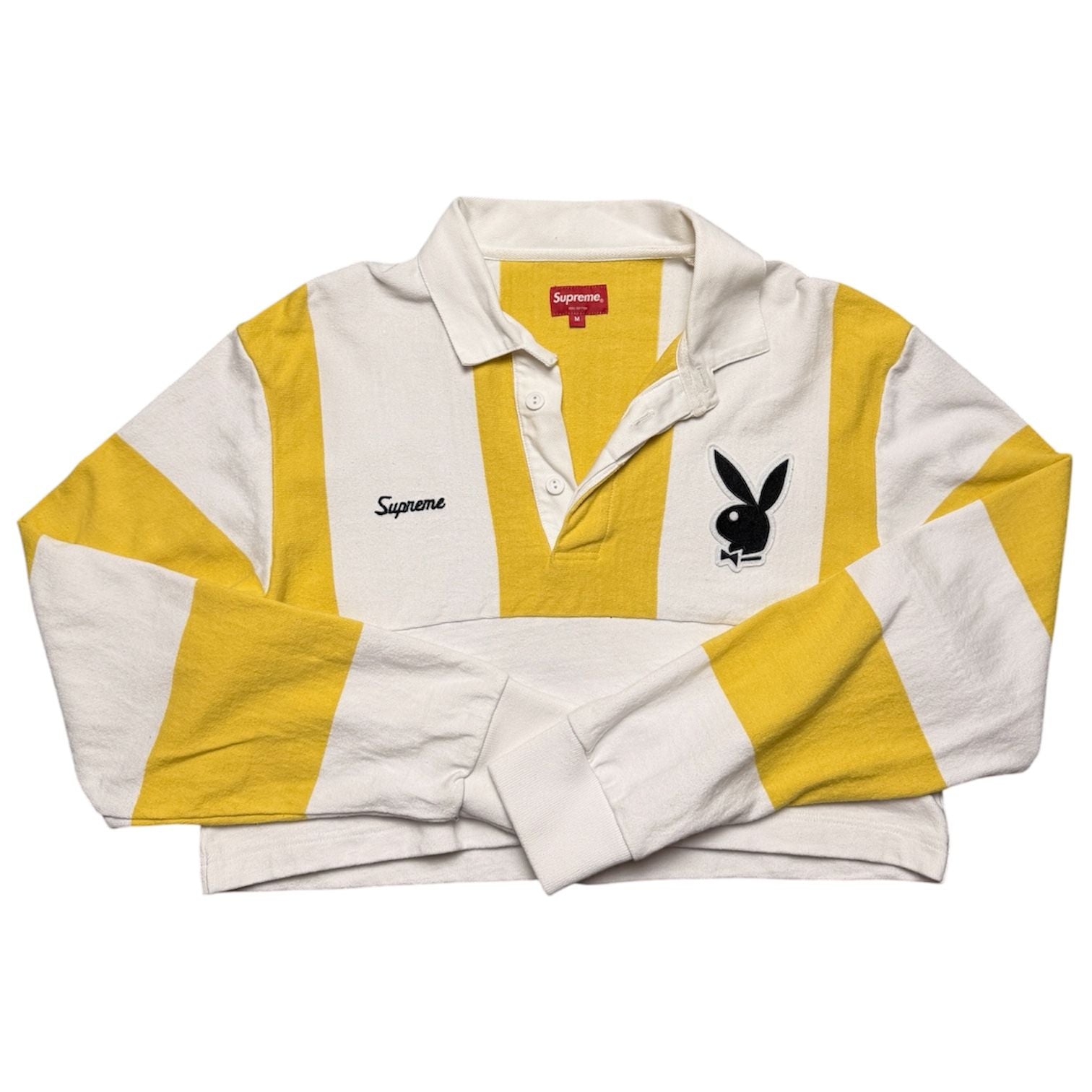 Supreme Playboy Women's Custom Cropped Rugby Shirt White