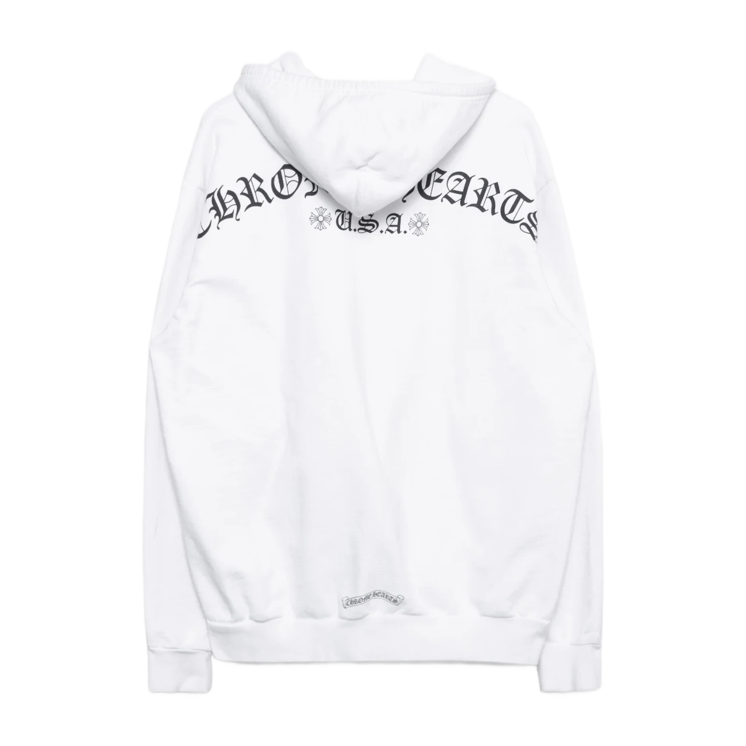 Chrome Hearts T Bar Logo USA Shoulder Zip Up Hoodie White